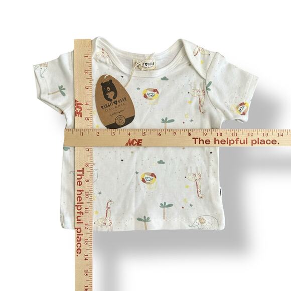 Rabbit Bear NWT Organic Cotton Safari Animal Shirt Babies Size 12M - Picture 3 of 8